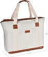 Insulated Grocery Bag with Zippered Top - Thermal Reusable Canvas Shopping Tote for Groceries - Leakproof Cooler Bags