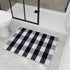 Ottomanson Rugs for Entryway, 2'3" x 3' Non Slip Buffalo Plaid Small Area Rug, Black/White
