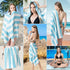 Touchat 4 Pack Cabana Stripe Beach Towels, 30 by 60 Inches Oversized Microfiber Towels Set for Pool, Kids and Adult,