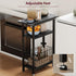 25.2" HET004BK1 Heybly Small Narrow Side Table for Small Space, Thin Bedside Table with Storage Basket, Skinny End