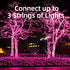 XMASHOME 63.8FT 300 Count (150L*2pcs) Green Wire Pink String Lights, Incandescent Christmas Lights