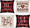 Ueerdand Set of 4 Valentines Day Pillow Covers, 20x20 inch Red Black Buffalo Check Decorative Cushion Cases