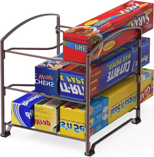 Simple Houseware Bronze Kitchen Wrap Organizer Rack