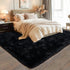 Super Fluffy Rug for Bedroom, 4x6 Feet Modern Shag Black Area Rug for Kids and Teens