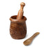 3.5 GoCraft Wooden Carved Mortar and Pestle | Grinder for Herbs, Spices and Kitchen Usage, Natural Mango Wood Engraved