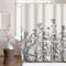 Emvency Shower Curtain Floral Border Herbs and Wild Flowers Vintage Engraving Light Grey Background, 72 x 72 Inches Set
