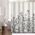 Emvency Shower Curtain Floral Border Herbs and Wild Flowers Vintage Engraving Light Grey Background, 72 x 72 Inches Set