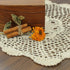 kilofly Crochet Cotton Lace Table Placemats Doilies Set, 2pc, Oblong, Beige, 15 x 23 inch