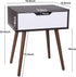 SUPER DEAL Mid-Century End Table Modern Side Table with Drawer Small Table with Wooden Legs, Sliding Drawer and Smiley