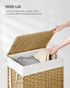 23.8 (90 ULCB51NL SONGMICS Laundry Hamper with Lid, Gallon L) Synthetic Rattan Clothes Laundry Basket with Lid