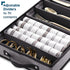 Durable Silverware Storage Box - 5 Compartment Flatware Case with Padded Dividers, Handles, Removable Lid