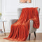 Walensee Fleece Blanket Plush Throw - Twin Size 60x80 Orange, Super Soft Microfiber Flannel for All Seasons