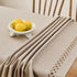 55 87 Inchs, Farmhouse Linen Textured Tablecloth Lattice Cutwork Waterproof & Stain Resistant Table Cloth Rectangle