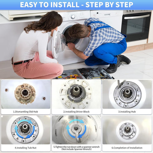 Upgraded W10324651 Hub Replacement Kit for Whirlpool Maytag Kenmore, Replaces W10528947 Metal Washer Basket Drive Hub