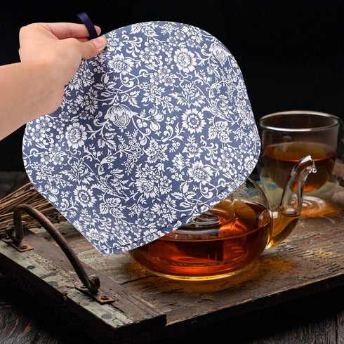 Operitacx Tea Cozy, Anti-Scald Cotton Vintage Floral Insulated Teapot Cover for Home Kitchen Hotel Restaurant