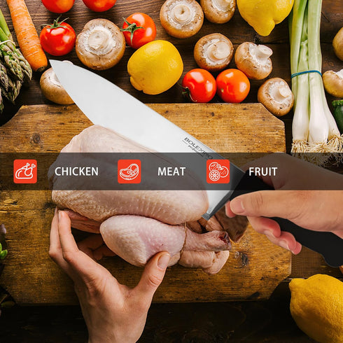 Chef Knife, 10 inch High Carbon Stainless Steel Kitchen Knife with Ergonomic Handle for Household or Business