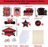 Graduation Decorations Class of 2025 - 36pcs Red and Black Table Centerpieces Sticks with Lights for Grad Party Supplies