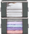 Large Storage Bags 2 Pack - Foldable Closet Organizers with Durable Handles for Blanket Comforter Clothing 90 L