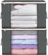 Large Storage Bags 2 Pack - Foldable Closet Organizers with Durable Handles for Blanket Comforter Clothing 90 L