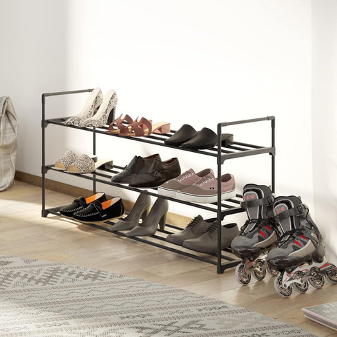 3-Tier Closet, 15 Home-Complete Shoe Rack - Shoe Organizer for Bathroom, Entryway - Shelf Holds Pairs Sneakers, Heels