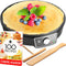 Crepe Maker Machine - Nonstick 12” Electric Griddle for Pancakes, Roti, Tortilla, Portable, Compact