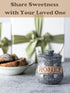 12oz Honey Jar, Honey Pot, Honey Dispenser Grey Ceramic Honey Jar with Wood Dipper & Lid Multi-Use for Fruit Syrup/Jam