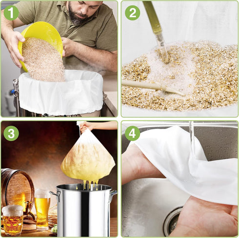 15 Pack 26 22'' Chumia Brew Bags Reusable Extra Large x Fine Mesh Strainer Cold Brew Filters Drawstring Cheese Cloth