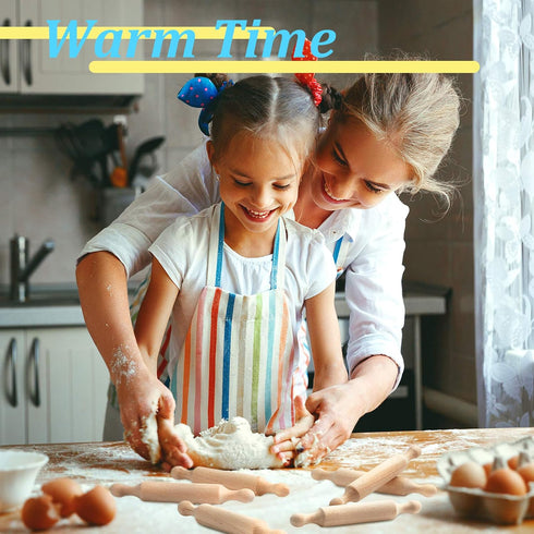 15 (7 Inches) Suclain Pcs Wooden Mini Rolling Pin Long Kitchen Baking Small Dough Rolling Pin for Children Fondant