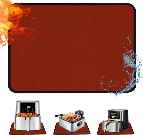 Kitchen Countertop Heat Resistant Mats 21x29.5in, Coffee Bar Mat, Waterproof Mat for Kitchen (Red)