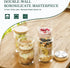 2 Pack 15oz LIBWYS Overnight Oats Containers with Bamboo & Stainless Steel Lids, Meal Prep Jars - Double Walled High