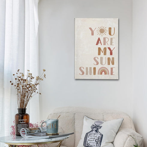 Room(16x24 Inch) PHAMTE Wall Art You Are My Sunshine Wall Decor,Boho Nursery Decor,You Are My Sunshine Boho Sun