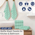 6PC (13"x13"), 100% Set VOOVA & MOVAS Waffle Mint Green Washcloth Cotton, Soft, Absorb & Lightweight, Quick Dry, Waffle