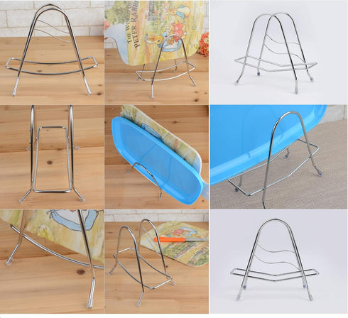 Stainless Steel Wire Cutting Board Storage Rack, Organizer Stand for Kitchen (Triangle)