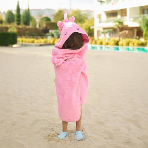 24"x48"+8"/Hooded BAGNO MILANO Kids Organic Turkish Cotton Hooded Beach Cover-Up Towel, GOTS Certified, for Boys