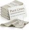 Pure Linen Flax Washcloths 4-Pack Natural Dish Towels Set Linen Tea Towel
