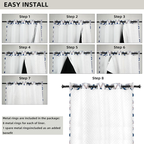 50 Inches 58 Inches DriftAway Soundproof Thermal Insulated Quilted Curtain Liners for Bedroom Sound Barrier Blackout