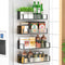 HuggieGems 4 Pack Magnetic Spice Storage Rack Organizer for Refrigerator and Oven, Clear