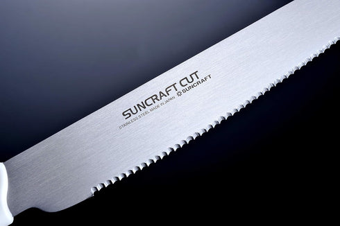 Bread Knife, 8.3 inch Stainless Steel Serrated Bread Cutter with Plastic Handle for Homemade Bread, Seki Japan