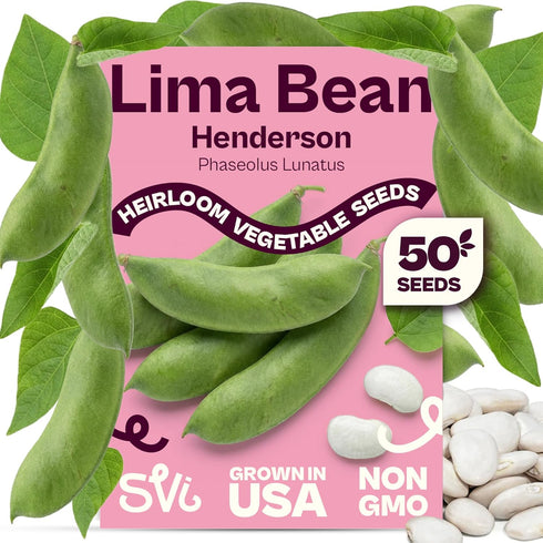 SVI 50 Henderson Lima Bean Seeds (Phaseolus lunatus) Bush Baby Lima Beans