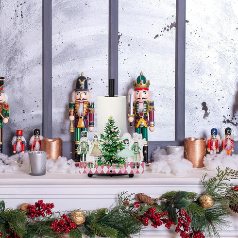 Countertop Yookeer Christmas Paper Towel Holder Nutcracker Floral Holly Buffalo Plaid Christmas Tree Towels Paper