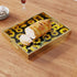 Set 2, Sunflower Gold Decorative Tray of Plastic Serving Tray with Handles, Rectangular Coffee Table Tray, Nesting