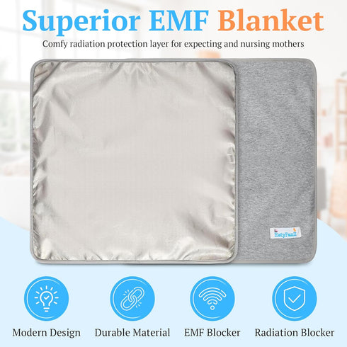 EstyFanZ (1 Gray Faraday Blanket - Piece) EMF Blocker for Home, Comfy Radiation Protection While Using Your Laptop
