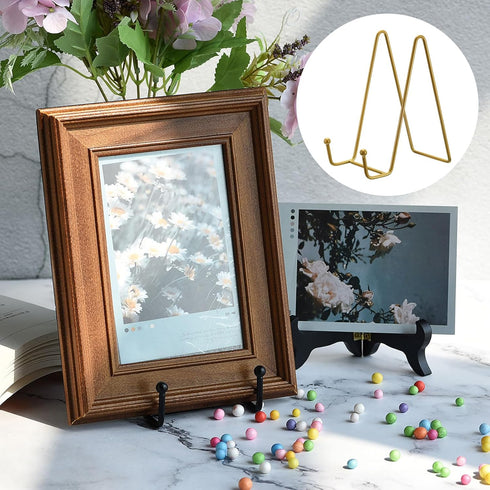 uxcell Plate Stand for Display, 5Pcs 6 Inch Iron Easel Plate Holder, Metal Decorative Plates for Picture Photo Book