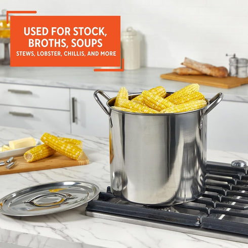 IMUSA 16qt Stainless Steel Stock Pot for Cooking