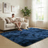 6x9 duduta ft Navy Blue Rectangle Fluffy Rug, Tie-Dyed Shag Fuzzy Plush Rectangle Carpet for Bedroom Nursery Living