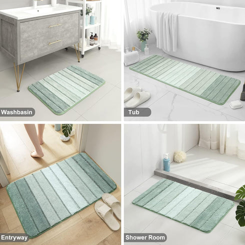 Kmson 2 Piece Ombre Bathroom Rugs Set, Non Slip, Quick Drying, Ultra Soft Bath Carpet for Bedroom Floor, Living Room,