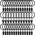 40 Pack Curtain Rings with Clips, Drapery Clips with Rings, Fits up to 1 in Curtain Rod, Black