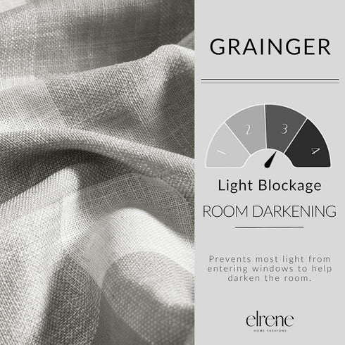 52" 84", 1 Elrene Home Fashions Farmhouse Living Grainger Buffalo-Check Blackout Window Curtain, Living Room