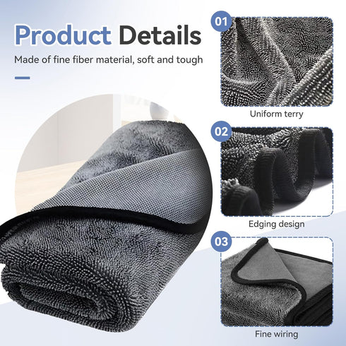 CHENLUKJ 3pcs Must-Have!15.7x23.6in Shiny Cleaning Wipes Shower Cleaning Cloths- Super Absorbent Microfiber Bath Towels