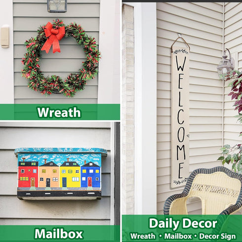 Vinyl Siding Hooks, Heavy-Duty Stainless Steel Hangers, Low Profile Siding Clips for Hanging Wreaths (Silver, 10 Pack)